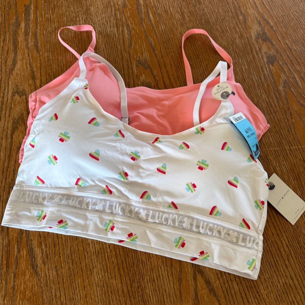 Lucky Brand Four Leaf Clover Pink Bralette Duo